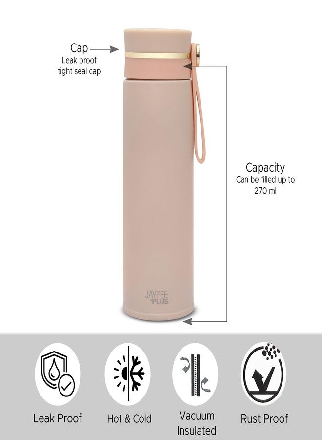 جايبي بلس زجاجة ماء حرارية من الفولاذ المقاوم للصدأ من جاي بي بلس راي، سعة 270 مل | مقاومة للصدأ والتسرب | مثالية للمدرسة والمكتب والسفر - (وردي) - Image 5